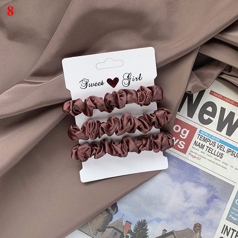 3Pcs/set Silk Satin Scrunchies Women