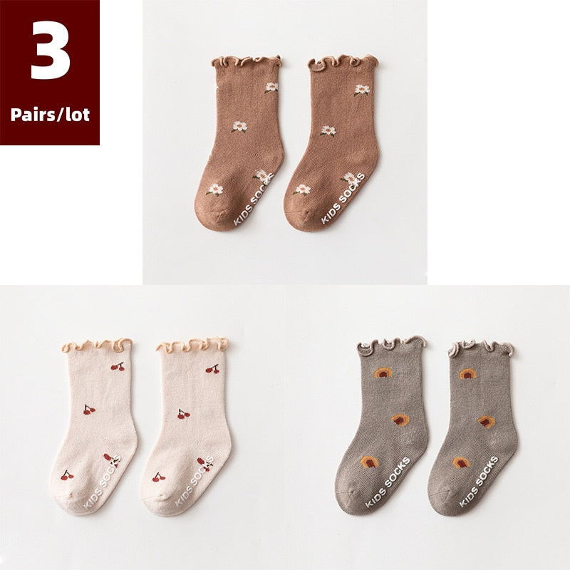 3 Pairs/lot Children's Socks Anti Slip