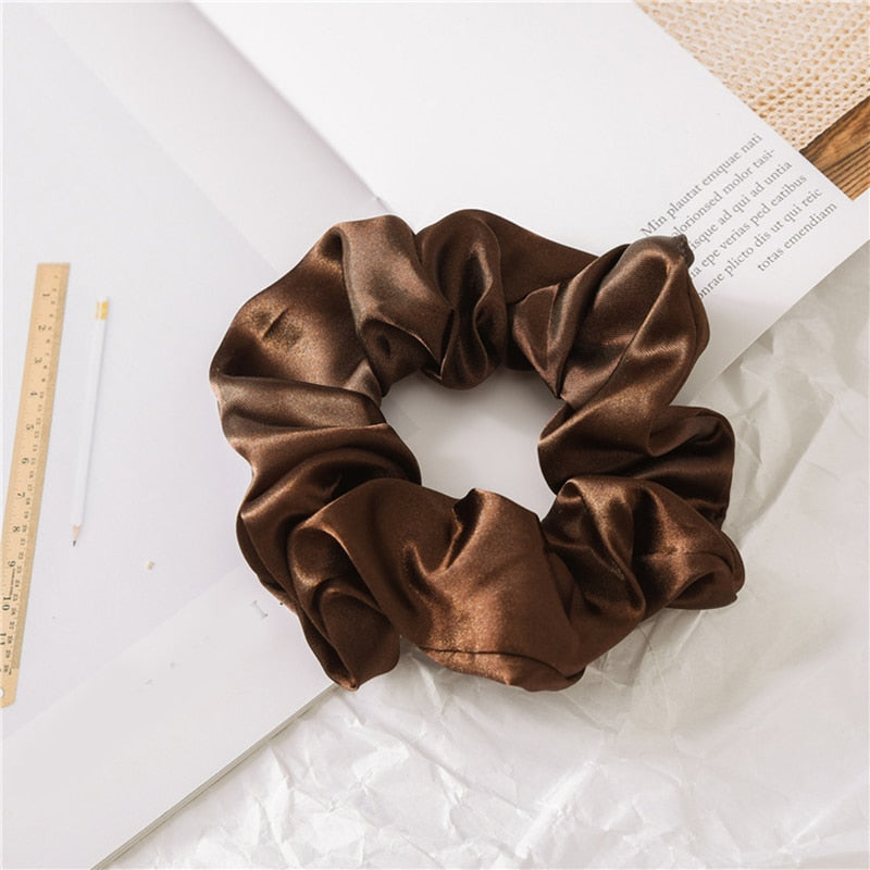 Women Silk Scrunchie Elastic Multicolor Hair Band