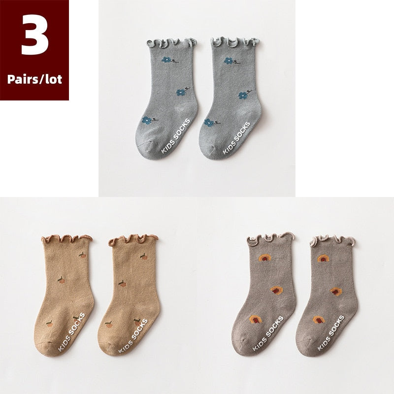 3 Pairs/lot Children's Socks Anti Slip