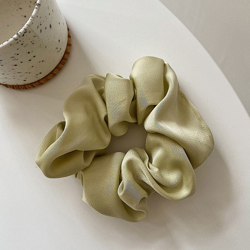 Women Silk Scrunchie Elastic Handmade Multicolor