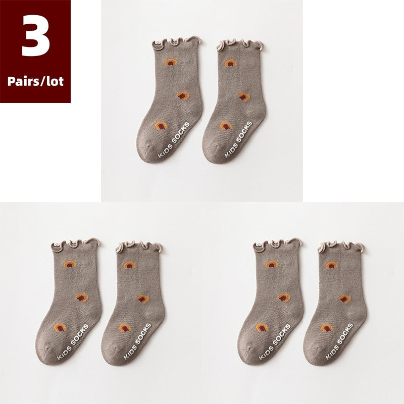 3 Pairs/lot Children's Socks Anti Slip