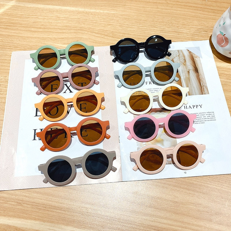 Children's color round frame sunglasses