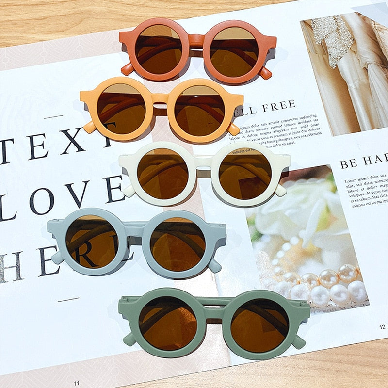 Children's color round frame sunglasses