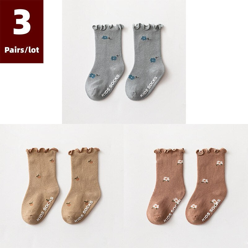 3 Pairs/lot Children's Socks Anti Slip