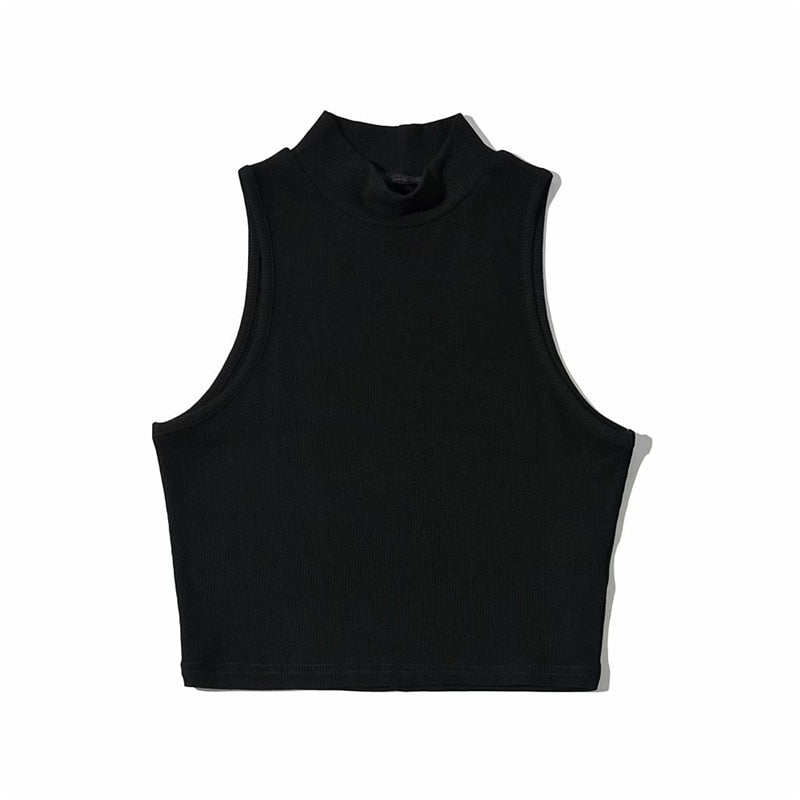 Summer Women Fashion Crop Top High Neck  5 Colors