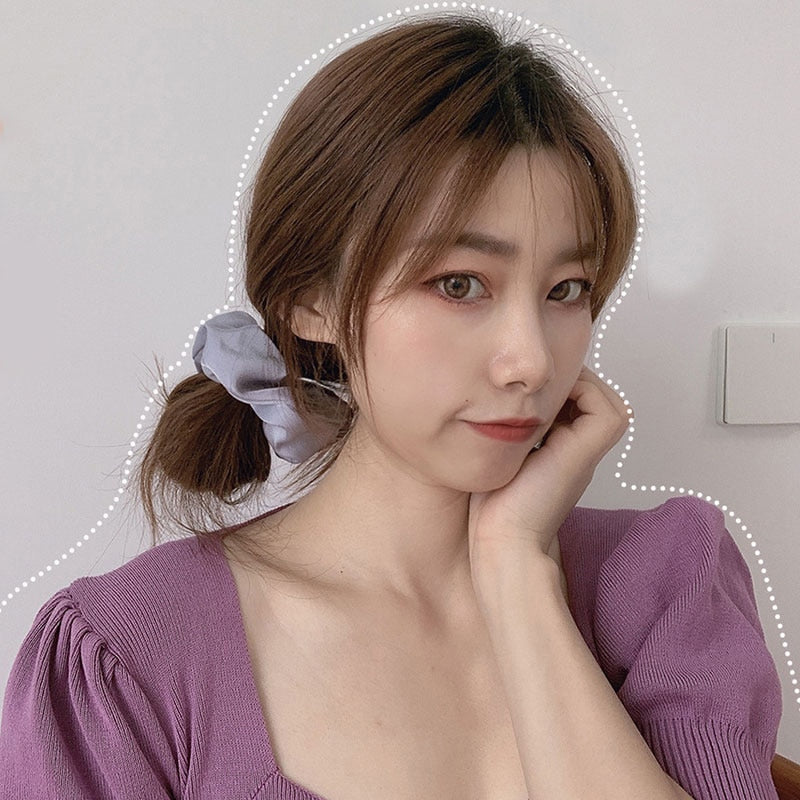 Women Silk Scrunchie Elastic Handmade Multicolor