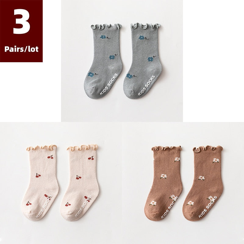 3 Pairs/lot Children's Socks Anti Slip