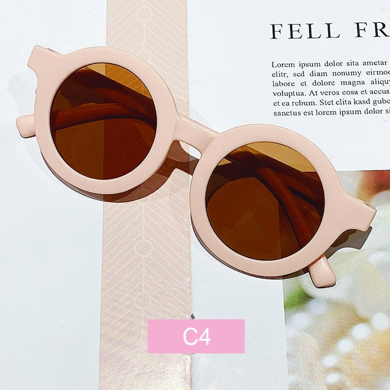 Children's color round frame sunglasses