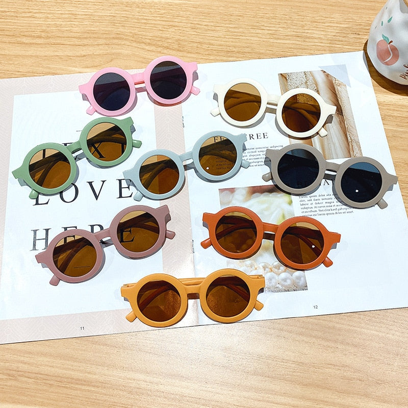 Children's color round frame sunglasses