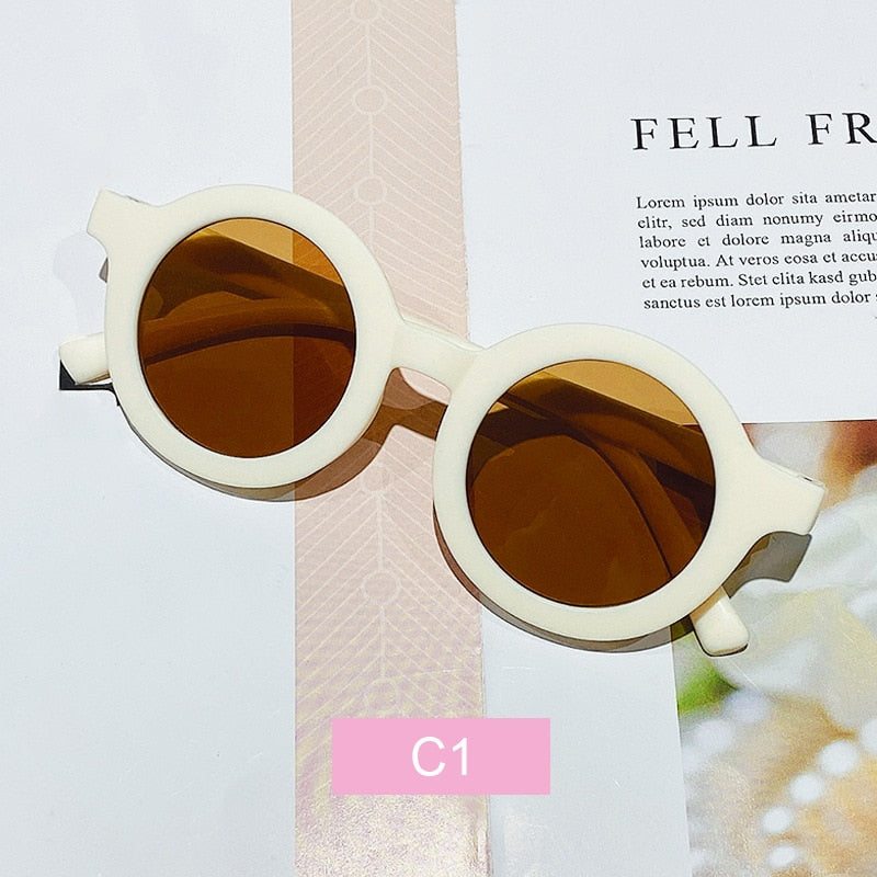 Children's color round frame sunglasses