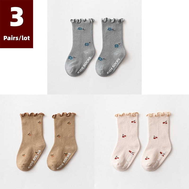 3 Pairs/lot Children's Socks Anti Slip