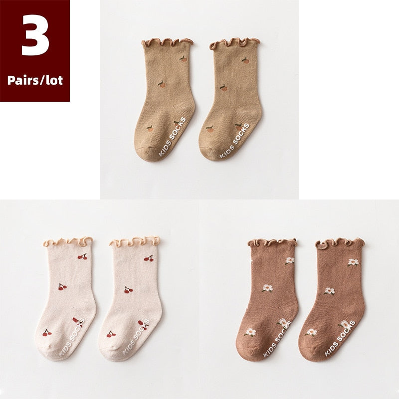 3 Pairs/lot Children's Socks Anti Slip