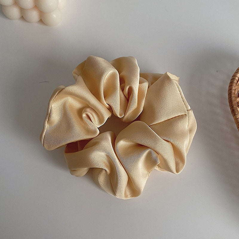 Women Silk Scrunchie Elastic Handmade Multicolor