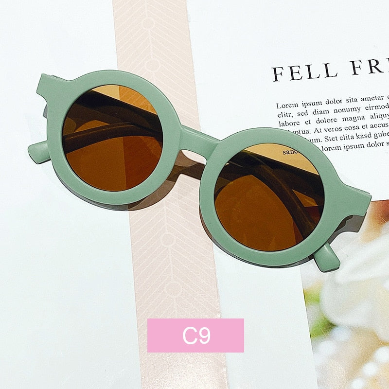 Children's color round frame sunglasses