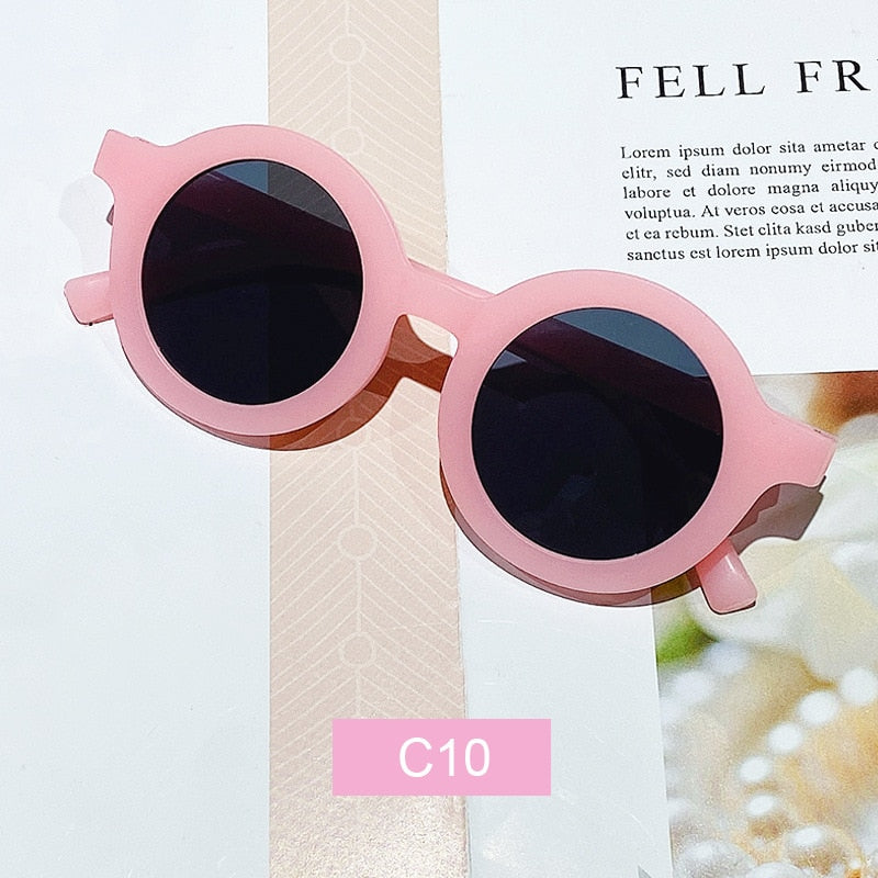 Children's color round frame sunglasses