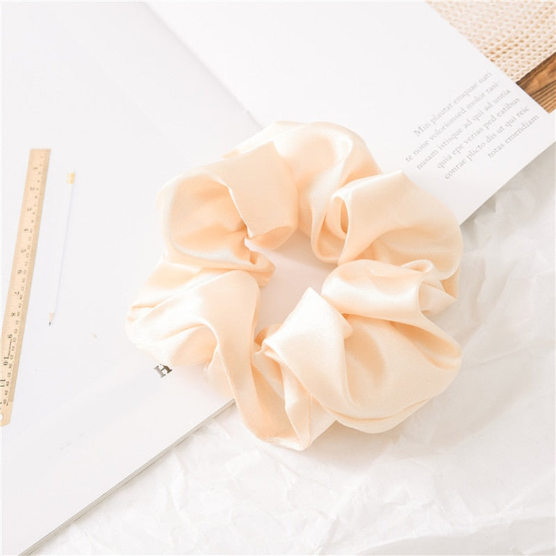 Women Silk Scrunchie Elastic Multicolor Hair Band