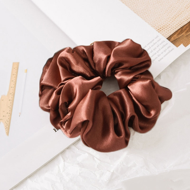 Women Silk Scrunchie Elastic Multicolor Hair Band