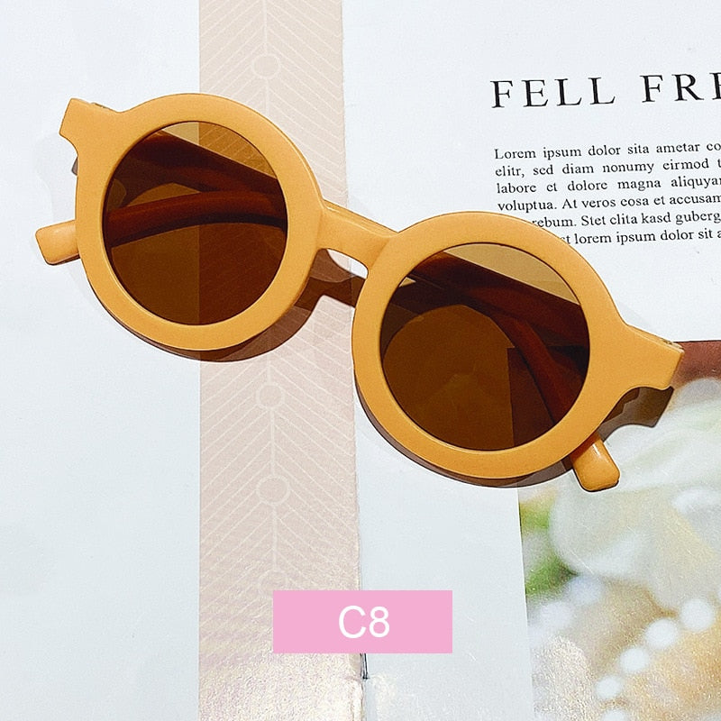 Children's color round frame sunglasses