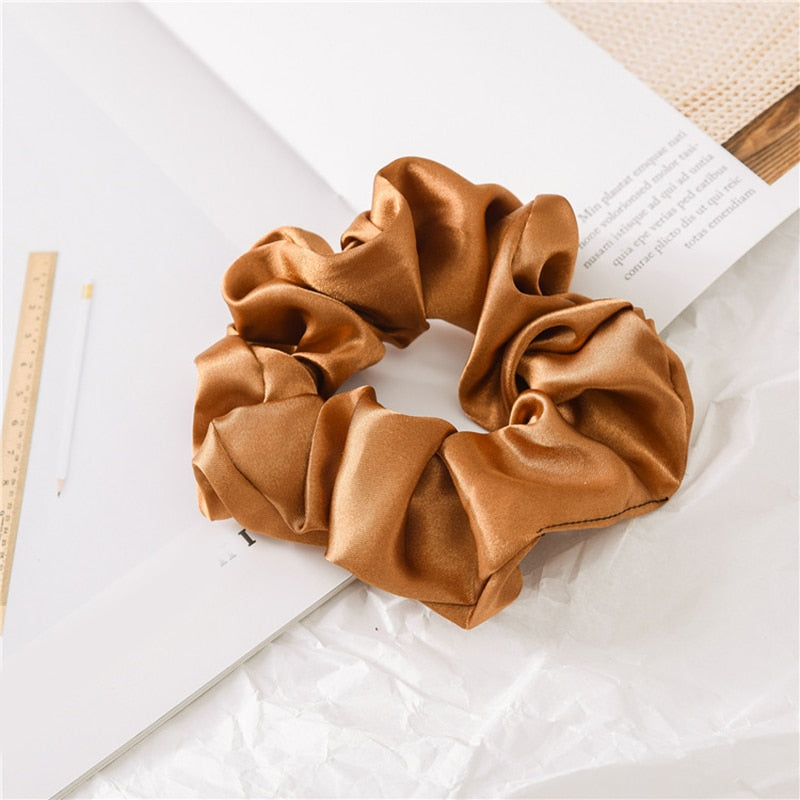 Women Silk Scrunchie Elastic Multicolor Hair Band