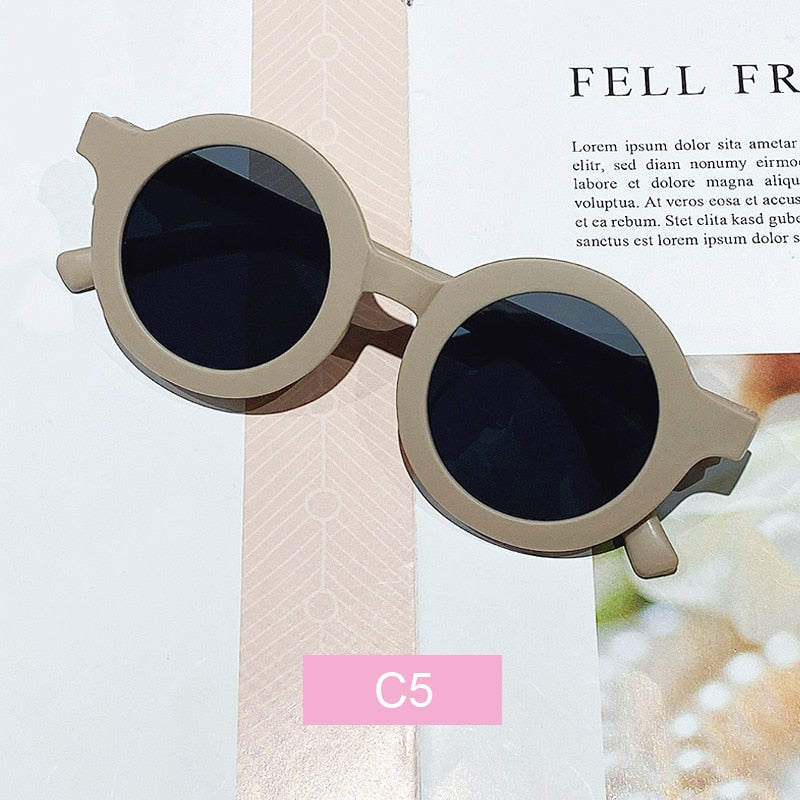 Children's color round frame sunglasses