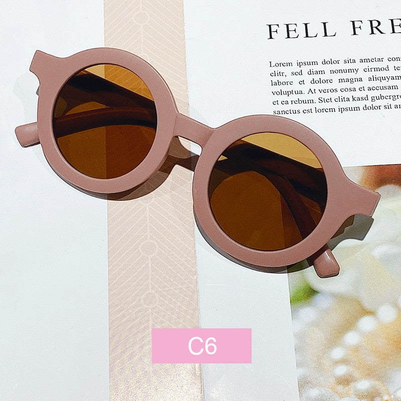 Children's color round frame sunglasses