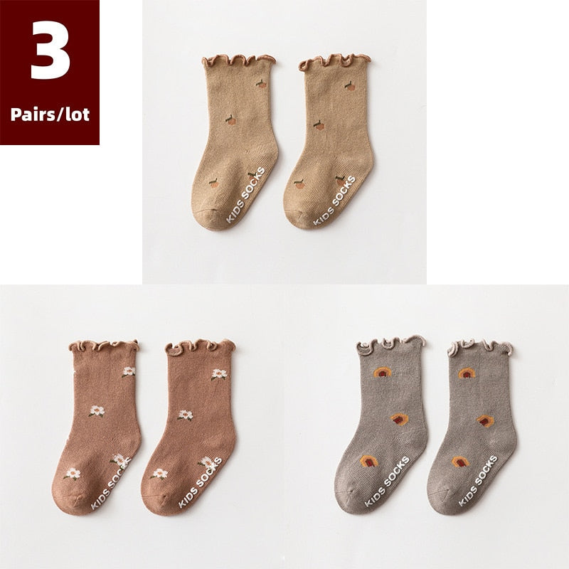 3 Pairs/lot Children's Socks Anti Slip