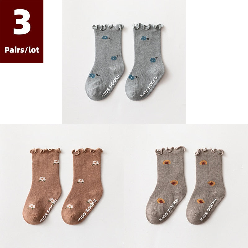 3 Pairs/lot Children's Socks Anti Slip