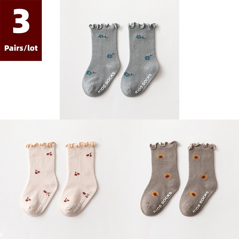 3 Pairs/lot Children's Socks Anti Slip