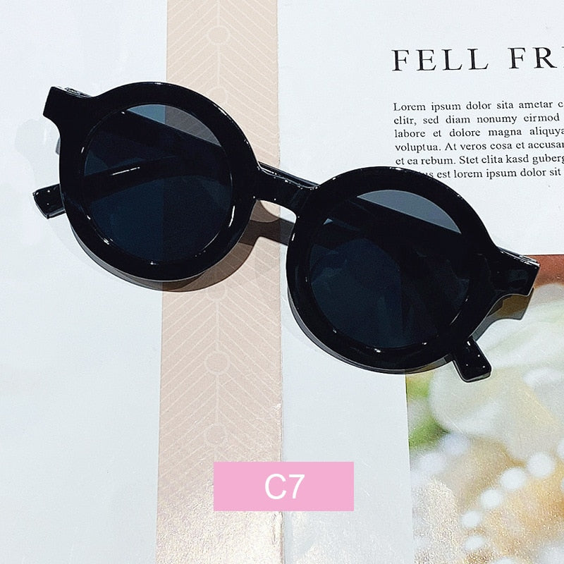 Children's color round frame sunglasses