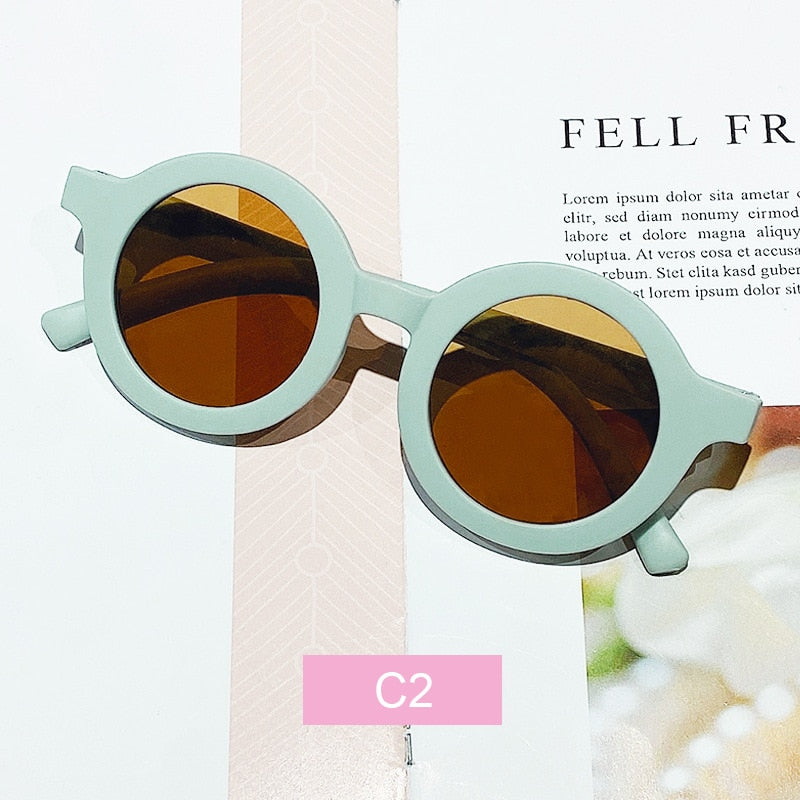 Children's color round frame sunglasses