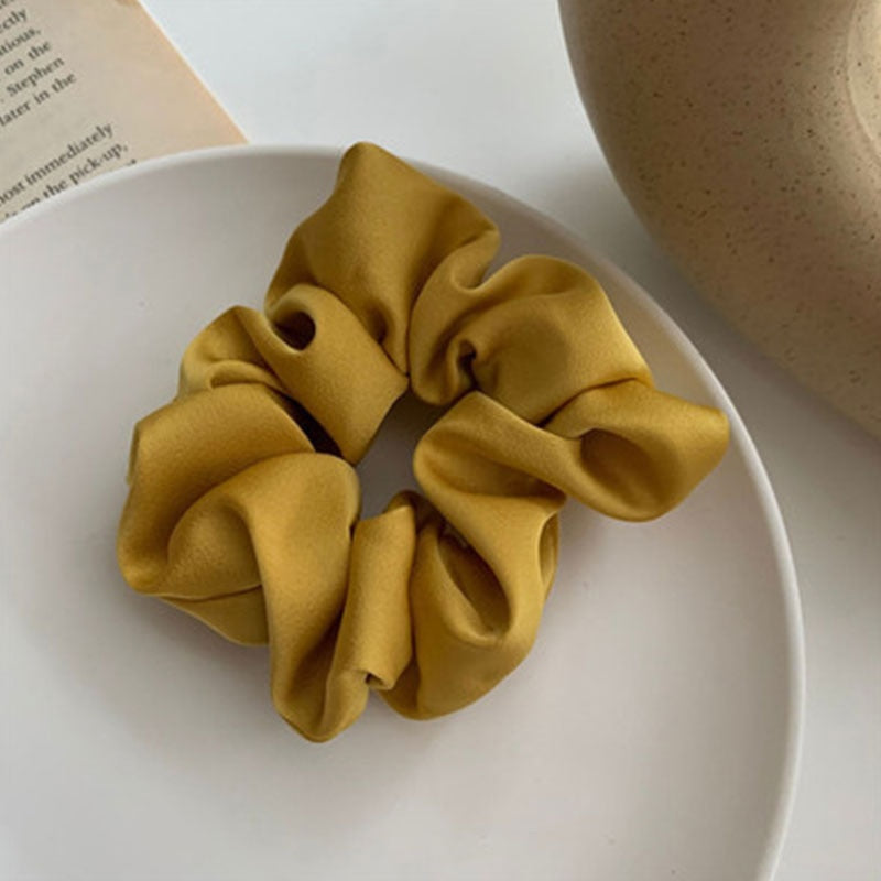 Women Silk Scrunchie Elastic Handmade Multicolor