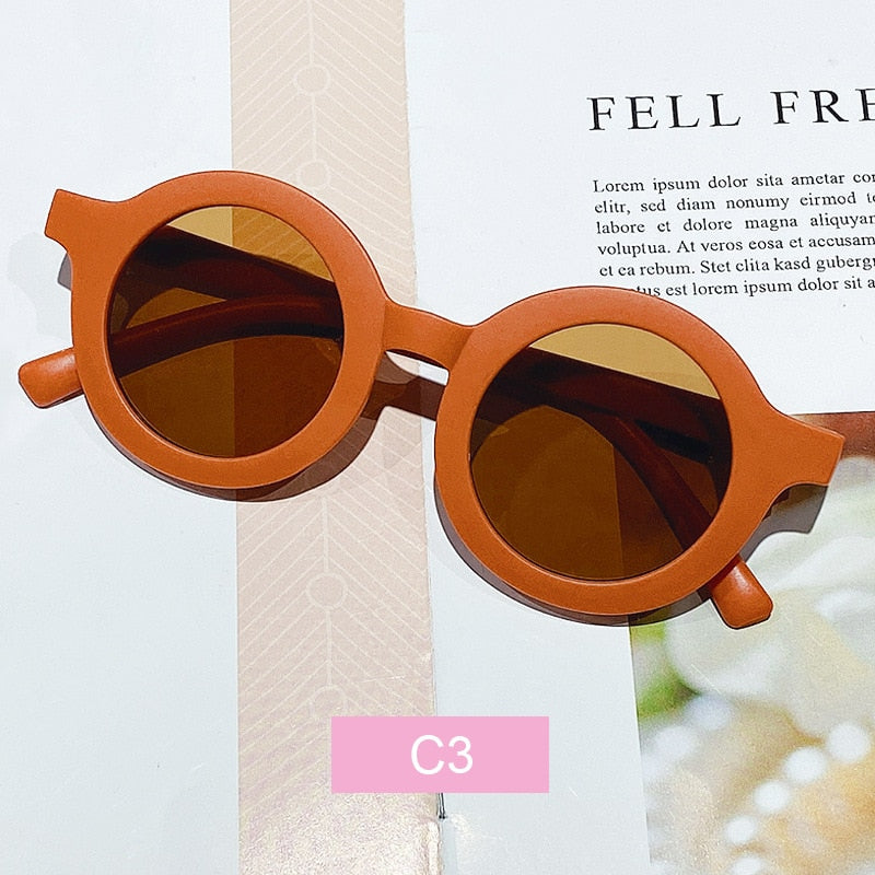 Children's color round frame sunglasses