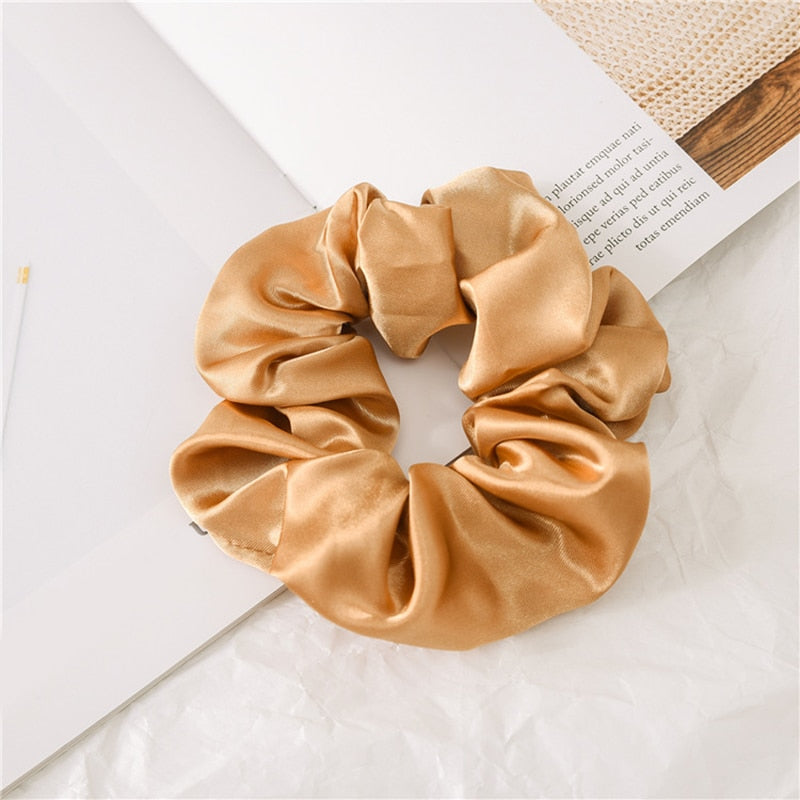 Women Silk Scrunchie Elastic Multicolor Hair Band