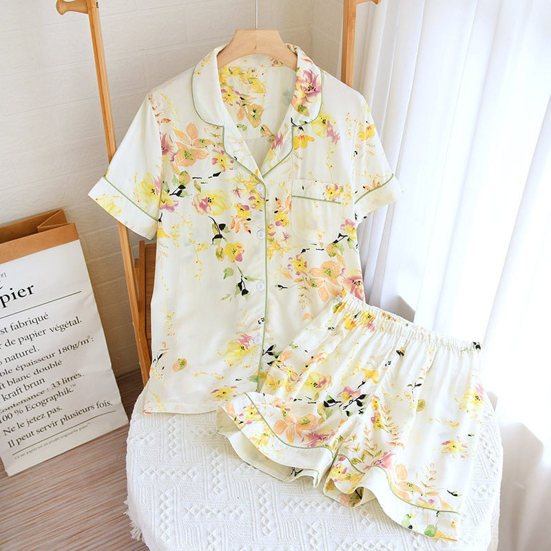 New women's pajamas floral print
