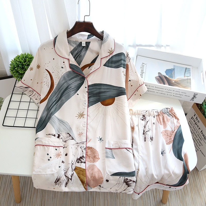New women's pajamas floral print