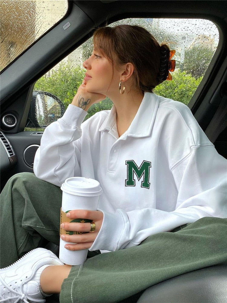 White Oversized Sweatshirt Women