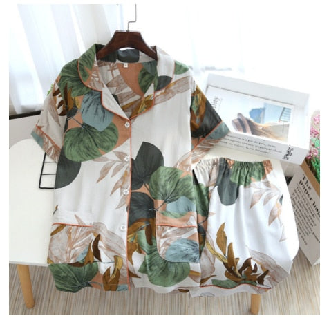 New women's pajamas floral print
