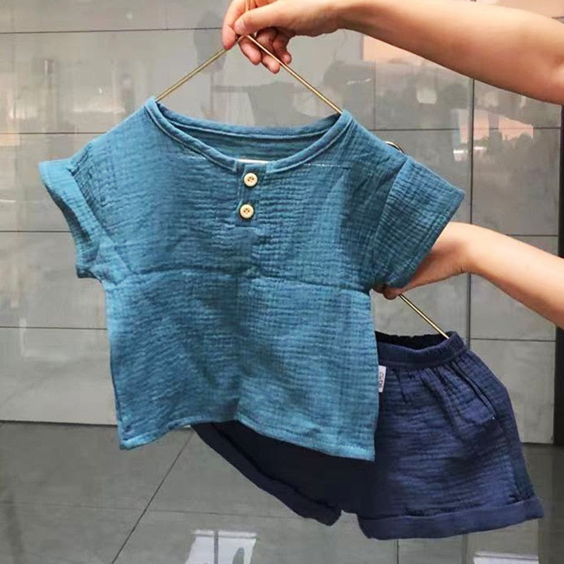 2Pcs Cotton Casual Summer Newborn Outfits