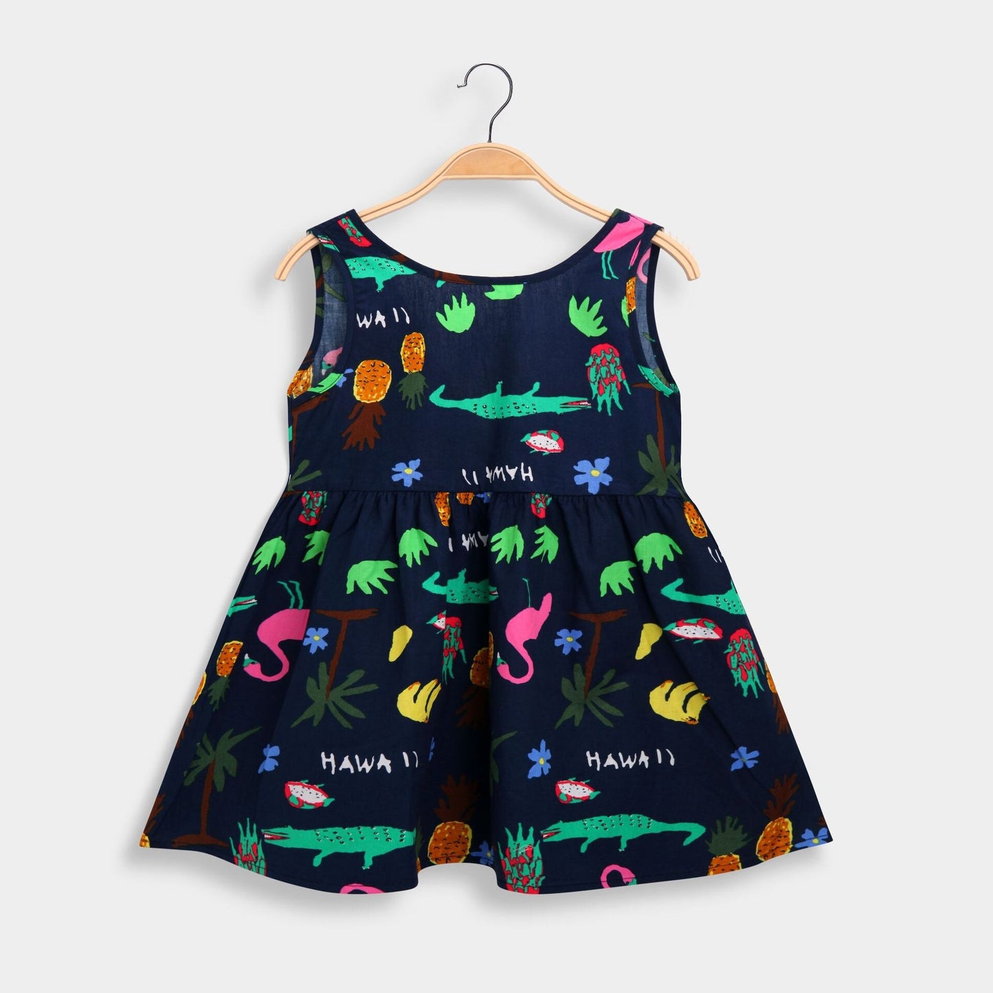 Girls Sleeveless Flower Print Dresses Summer