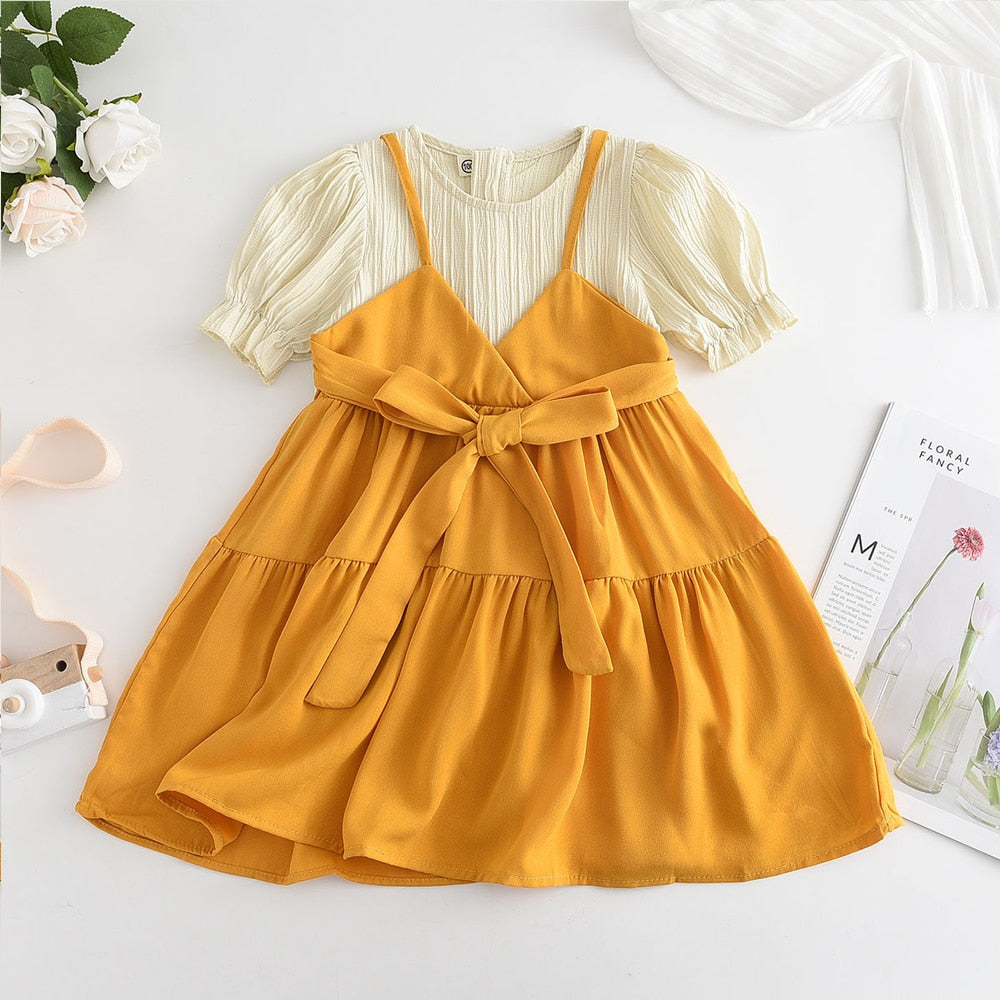 Girls Bubble Sleeve Princess Dress
