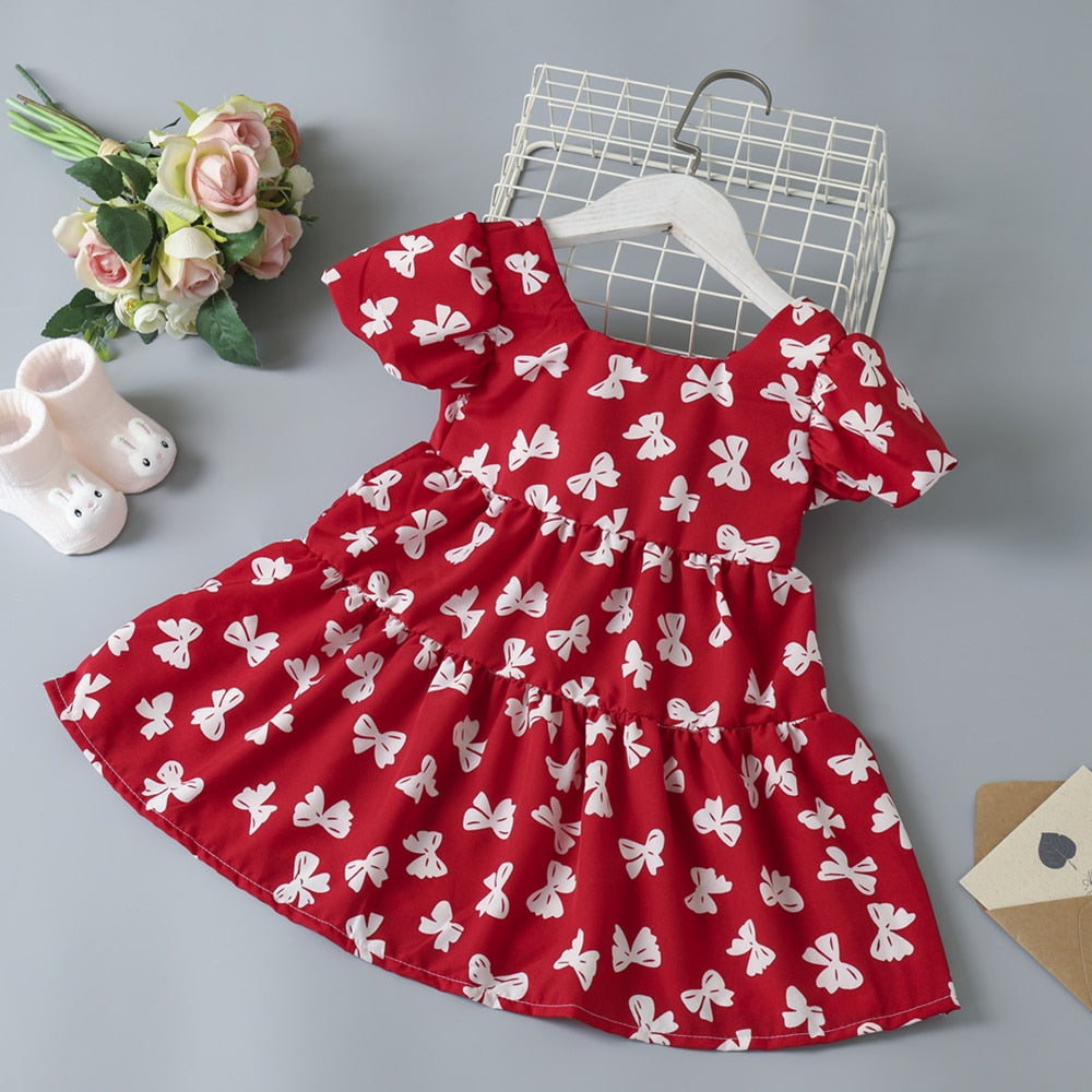 Summer Toddler Dresses Baby Girl Clothes Cute Flowers Print
