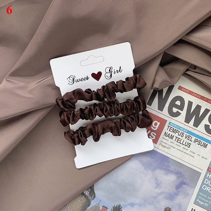 3Pcs/set Silk Satin Scrunchies Women