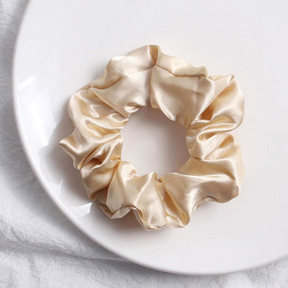 Women Silk Scrunchie Elastic Handmade Multicolor