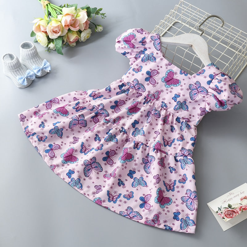 Summer Toddler Dresses Baby Girl Clothes Cute Flowers Print