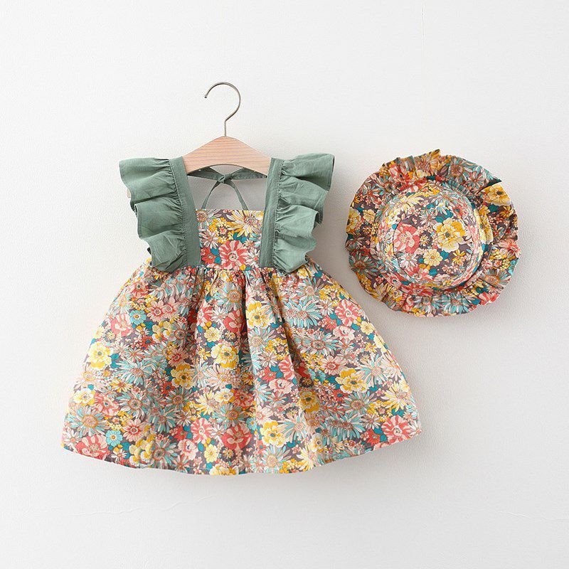 2pcs Summer Baby Girls Beach Princess Dress