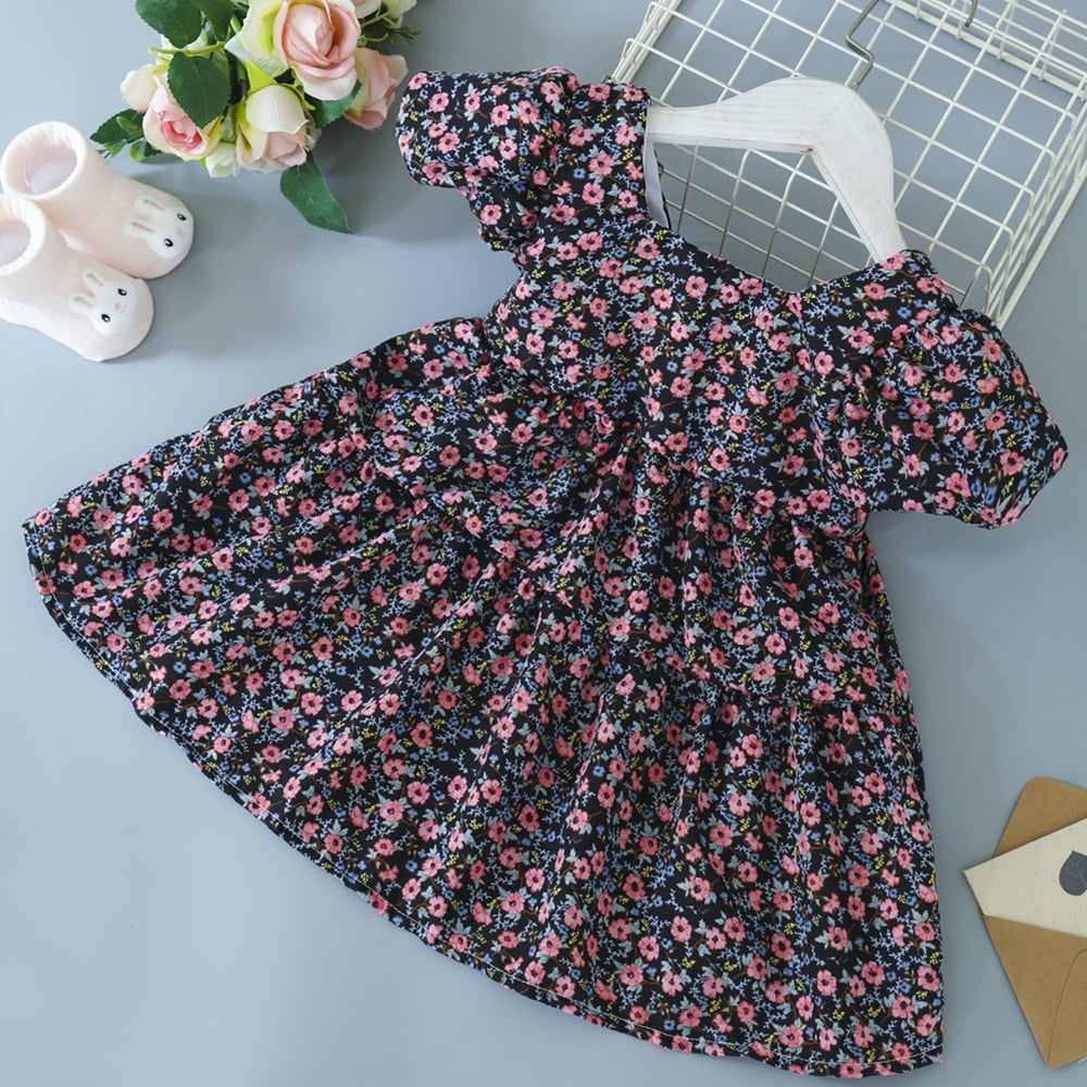 Summer Toddler Dresses Baby Girl Clothes Cute Flowers Print