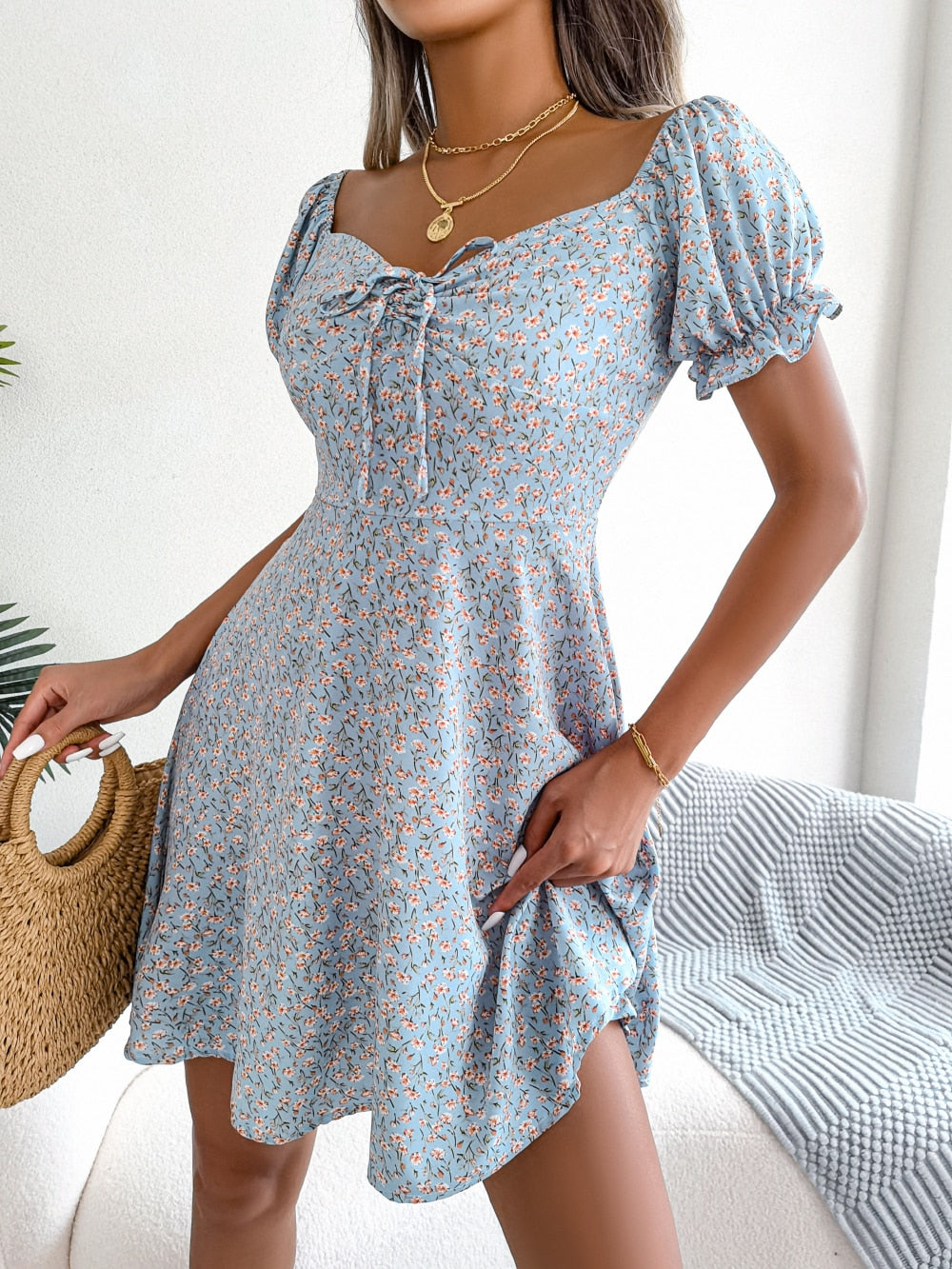 Women Casual Floral Print A Line Dress