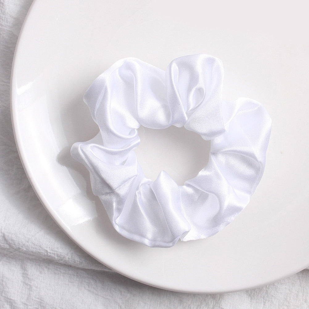 Women Silk Scrunchie Elastic Handmade Multicolor