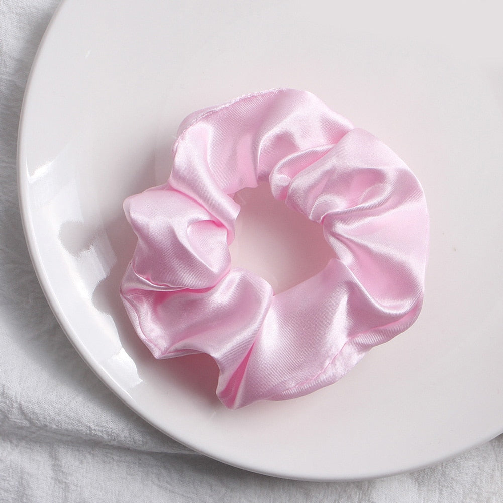 Women Silk Scrunchie Elastic Handmade Multicolor